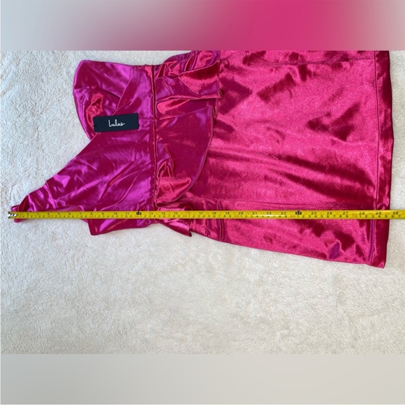 Lulus Flirtatious Energy Pink Satin One-Shoulder Bodycon Mini Dress - Picture 5 of 10